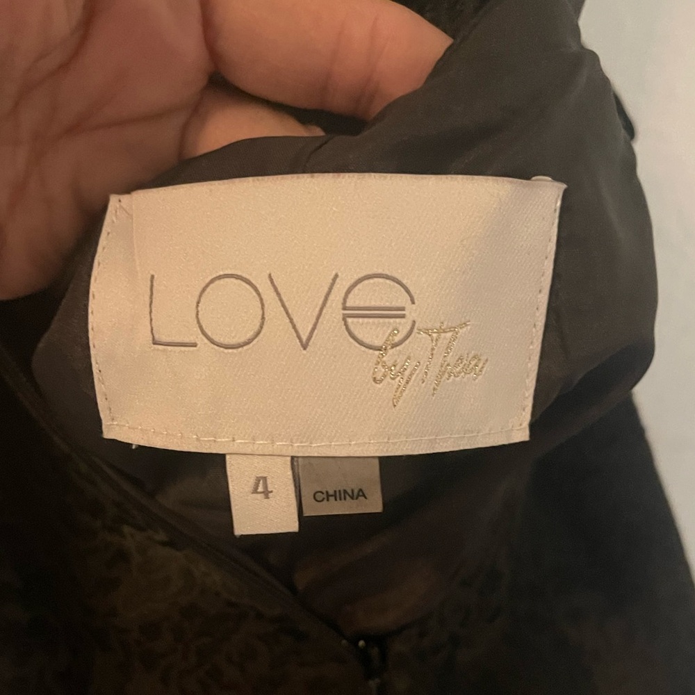 Love Theia Sleeveless Bow-Back Jacquard Mini Black Cocktail Dress Size 4 - Picture 12 of 16